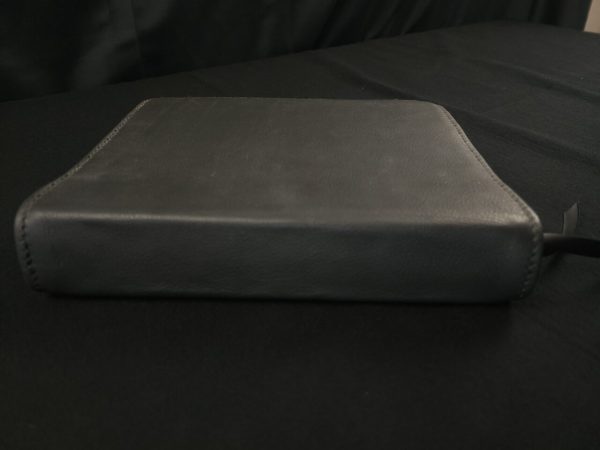 Black cowhide leather Single Column Journaling Bible with two ribbons - Image 3