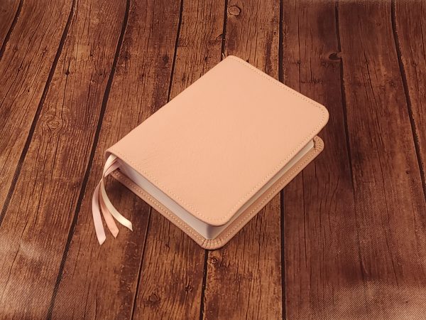 LIMITED EDITION Dusty Pink Sheepskin Journal the Word Bible with Ivory Stitching and Three Ribbons - Image 2