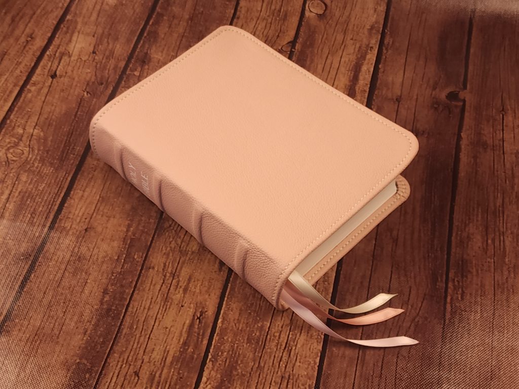 Pink Sheepskin Bible with 3 Ribbons