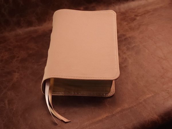 LIMITED EDITION Dusty Pink Sheepskin Journal the Word Bible with Ivory Stitching and Three Ribbons - Image 11